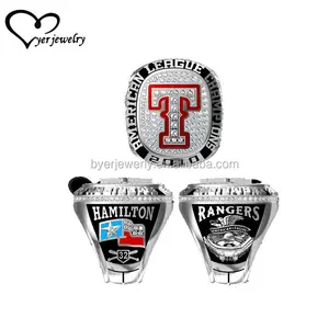 Custom high quality sports jewelry rings design of fantasy national championship ring with 14k gold plated wholesale in China