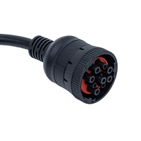 Adaptador Linkyou OBDF a J1939 9PF OBDII J1939 de 9 Pines OBD2 de 16 Pines Hembra para Automóvil, Lector de Códigos Diésel, 1 Año de Garantía, 12-24V, Pantalla LCD