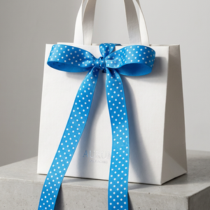 Nastro in Raso Ecologico a Doppia Faccia da 1,5 Pollici con Pois, Goffratura in Lamina d'Oro e Cuori Olografici per San Valentino - Product Image 3