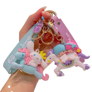 LiLangDa חמוד Kuromi מלודי cinnamoroll pompom החג פורה אנימה Cartoon Keychain Kawaii טרויאני סוס סאקורה Keychain sanrio סיטונאי