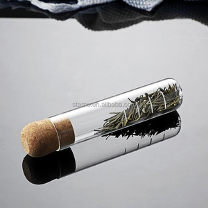 Infuseur à thé en <span class=keywords><strong>verre</strong></span> borosilicate résistant à la chaleur, forme de tube, avec couvercle en liège - Product Image 4
