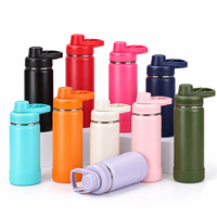 Bouteille d'eau isotherme sous vide en acier inoxydable à double paroi de 12 ou 18 oz avec poignée pour le sport en plein air – Vente en gros personnalisée