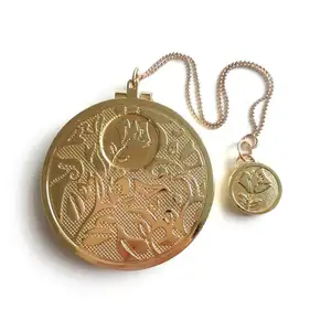 Miroir de poche rétro <span class=keywords><strong>en</strong></span> métal, style <span class=keywords><strong>montre</strong></span> de poche, miroir cosmétique pliable, logo personnalisable, miroir de poche <span class=keywords><strong>en</strong></span> kirsite - Product Image 2