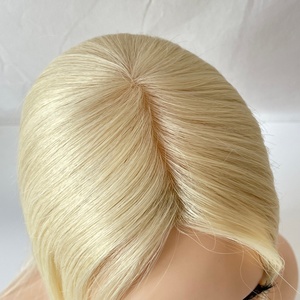 Mono Topper couleur or, cheveux humains vierges, Topper noué à la main pour femmes - Product Image 3