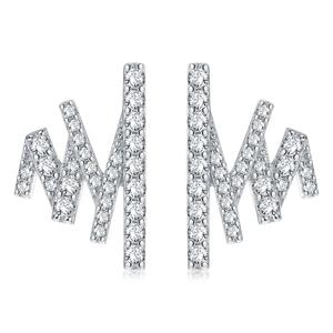 Pendientes de Botón de Plata de Ley 925 con Circonita, Estilo Moderno y Elegante, Chapados en Rodio, para Regalo de Boda, Compromiso o Fiesta - Product Image 1