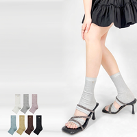 Jambières Femme Y2K Printemps-Été Fines Fil Doré Bout Ouvert Talon Fermé Respirantes Antidérapantes Style Japonais Décontracté Polyvalentes
