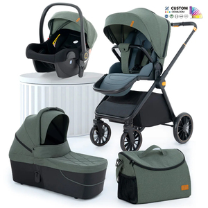 Coches Para Bebés. Cochecito de Lujo 3 en 1 Plegable con <span class=keywords><strong>Ruedas</strong></span> Grandes y Asiento de Coche Para Bebé - Product Image 1