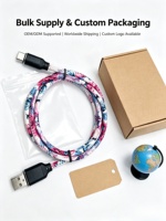 Câble de données USB Todugu T-155, nouveau style, en cuir PU imprimé, avec charge rapide 2A pour iPhone et téléphones mobiles Type-C
