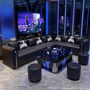 Nút tufted thiết kế câu lạc bộ đêm KTV phòng chờ <span class=keywords><strong>sofa</strong></span>, tùy chỉnh hookah phòng chờ <span class=keywords><strong>sofa</strong></span> - Product Image 4