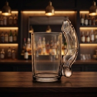 Gobelet en verre transparent à paroi simple avec logo personnalisé, pour la maison, pour l'eau, la bière, le café, usage quotidien