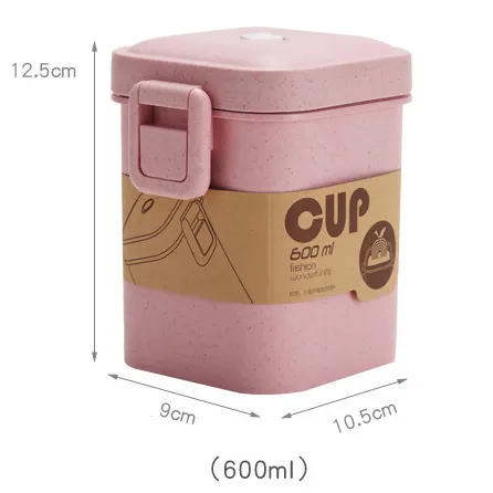 Wheat Straw Multifunction Coffee Cup Reusable Large Capacity Microwave Safe Eco Friendly Plastic Breakfast Milk Shake Soup Cup