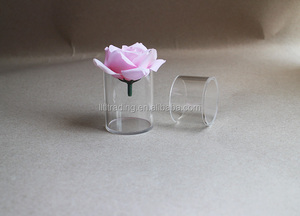 Mini vases à fleurs cylindriques ronds en <span class=keywords><strong>tube</strong></span>, logo personnalisé, décoration de mariage, vases à fleurs en verre acrylique transparent fin - Product Image 4
