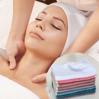 Bandeau absorbant en microfibre super doux pour salon de beauté, avec velcro, longueur plus large, pour le visage - Vente en gros OEM