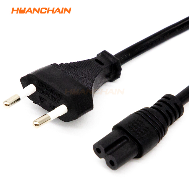 European 2-Pin to C7 CEE to IEC Power Extension Cord for Home Appliances 10FT IP65 Rated 7A