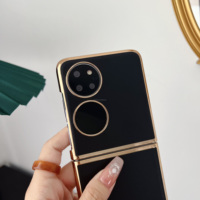 2024 vente chaude à la mode étui de téléphone en cuir PU pour Huawei P50 POCKET POCKETS placage couverture pliante dure