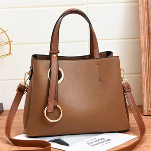 2026 New Design Whole Sale Large Quilted Hot Brown Pu Leather Shoulder Women Trendy Handbags - Product Image 2