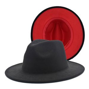 Chapeaux Fedora Unisexe à Large Bord de 7,5 cm en Feutre Bicolore Élégant Personnalisé Polyester/Coton, 53 Couleurs, pour Fête, Pêche, Vente en Gros - Product Image 3
