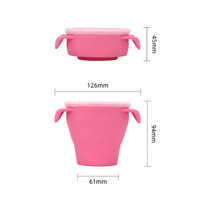 Bol à collation pliable en silicone, tasse à collation portable pour enfants avec sangle de transport, récipient léger pour aliments pour bébés