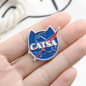Pin esmaltado DIY <span class=keywords><strong>CATSA</strong></span> Blue Cat Planet, insignia de mezclilla de aleación chapada en oro, tallada, en stock para venta al por mayor, broche de gato - Product Image 4