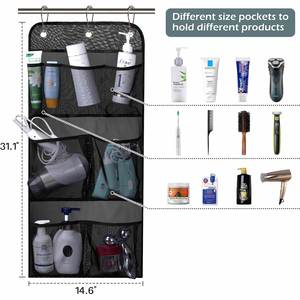 Travel Mesh <b>Shower</b> Caddy Over Door Hanging Organizer for Cruise RV Camper Bathroom - Product Image 2
