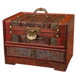 创意中国风镜经典化妆盒储物首饰盒木制工艺品