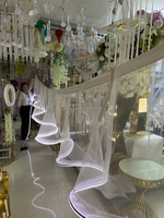 Guirlande de plafond 10M en voile ondulé avec lumières blanches pour décoration de mariage et événements de Noël
