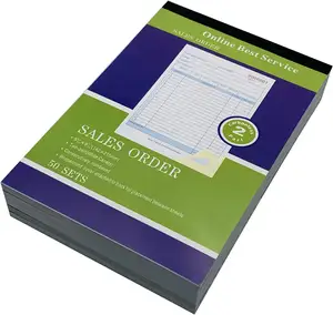 Ordine di vendita e ricevuta personalizzata in contanti libro delle fatture duplicato con 50 fatture di carta per fotocopie autocopiante