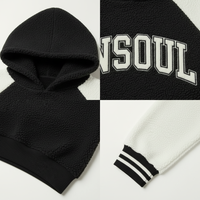Pull-over surdimensionné personnalisé avec logo OEM, doublure en maille, demi-zip, en polaire Sherpa, broderie chenille, coupe carrée, écologique, haute qualité, collection automne
