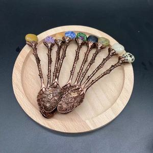 Carved Crystal Heart Spoon with Healing Gemstones-Portable <b>Gifts</b> for Parties and Home Decor - Product Image 1