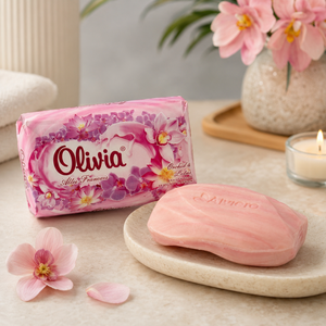Orchid Scented Moisturizing Bar <b>Soap</b> with Glycerin Lanolin and Vitamins A and E for Hand and Body Care 90 g Olivia - Product Image 1