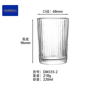 Vaso de rayas Taza de <span class=keywords><strong>vidrio</strong></span> Patrón de costilla 220ML Tazas de whisky Cristalería Diamantes transparentes Cristalería Agua Jugo <span class=keywords><strong>Vidrio</strong></span> Grado alimenticio - Product Image 2