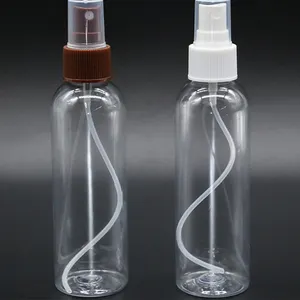 Leeres Haustier 50ml 80ml 100ml 120ml 150ml benutzer definierte Farbe runde Form Verpackung Parfüm nachfüllbare Plastiks prüh flaschen