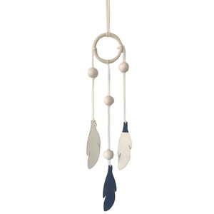 INS Style scandinave <span class=keywords><strong>attrape</strong></span>-rêves feuilles pièces en bois rideaux suspendus chambre d'enfants décoration murale ornements suspendus - Product Image 1