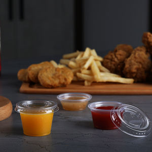 0.5oz Limpar PP Plástico Takeaway Sopa Recipiente Redonda Descartável claro Plástico Porção Copos Tigela Recipiente De Alimento com Tampa - Product Image 3