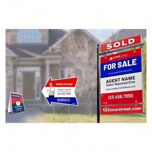 Custom Lawn Real Estate Signage Yard Signs <b>White</b> Stakes Digital Print with Adjustable Sign Mounting <b>Bracket</b> - Product Image 6