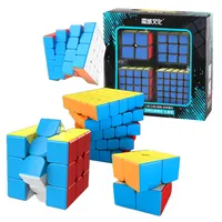 カスタマイズされた4-in-1ギフトボックススピードマジックキューブのセット2x2 3x3 4x4 5x5マジックパズルキューブABSプラスチック品質の教育玩具