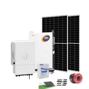 Kundenspezifischer 10-kW 3-phasiger Hybrid-Wechselrichter, Sonnenkollektoren, Solarenergiesystem für Privathaushalt, 10-kWH-Solar-Batterie-Speichersystem