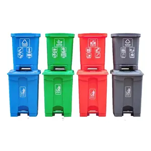 Trash Bins Indoor Garbage Container Dustbins Plastic Waste Bins With Foot Pedal