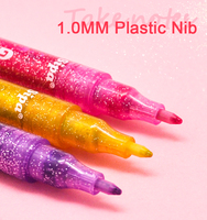 SIPA SPG015 – Nouveau lot de 12 marqueurs à paillettes acryliques permanentes à base d'eau, personnalisables OEM, pour dessin artistique, bricolage et loisirs créatifs sur papier
