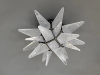 Plafonniers LED modernes faits à la main en cristal de roche, à intensité variable, à montage encastré à 360° pour chambre à coucher