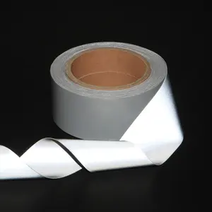 High Visibility Factory Price Customized Width Double-side Elastic Reflective Fabric Tape For Safety Clothing