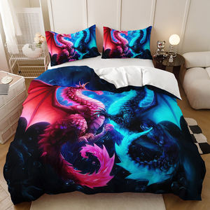 Parure de lit de luxe imprimée Pterosaure 3 pièces, moderne et élégante, en microfibre douce, pour lits King, Queen et adolescents – Toute la literie - Product Image 4