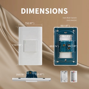 南美标准118型热销产品现代风格电脑面板1组1路2路白色灯光墙壁摇臂开关 - Product Image 3