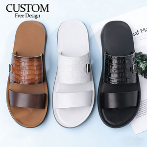 <span class=keywords><strong>Sandali</strong></span> Estivi Casual da Uomo Taglie Grandi, Ciabatte Comode Open-Toe per Esterni, Tomaia in PU Ricamata Traspirante - Product Image 1