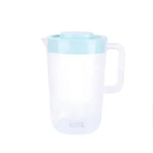 2.5 litres transparent cruche d'eau 4 tasses ensemble 2.4L d'eau en plastique pot avec couvercle de couleur