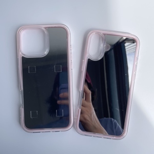 Custodia per telefono a specchio per <span class=keywords><strong>iPhone</strong></span> 17 <span class=keywords><strong>Cover</strong></span> Mobile <span class=keywords><strong>11</strong></span> Pro Max 16 15 13 Custom bianco carino Design con stampa Uv tipo Make up rosa - Product Image 2