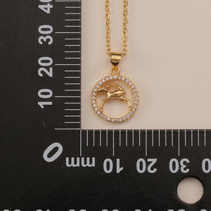 Collar con Colgante de los 12 Signos del Zodiaco Chapado en Oro de 18k, Collar Redondo con Circonita Cúbica para <span class=keywords><strong>Mujer</strong></span> - Product Image 6