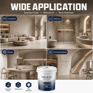 Revêtement en microciment imperméable direct usine, <span class=keywords><strong>peinture</strong></span> décorative résistante aux taches <span class=keywords><strong>pour</strong></span> murs et sols de salle de bain et cuisine - Product Image 4