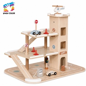 Set de Juego de Tren Urbano de Madera Redondo: Pabellón, Fuente, Patos de Estanque, Muñecos de Personajes, Carrito de Helados y Tonos Pastel Suaves W04C314 - Product Image 5