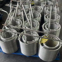 Serpentín de enfriamiento de acero inoxidable soldado con precisión de larga duración para jugo/cerveza/leche, tipo intercambiador de calor